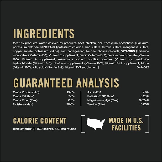 Purina Pro Plan Urinary Tract Health Beef and Chicken Entree Classic Cat Food - (Pack of 24) 3 oz. Pull-Top Cans