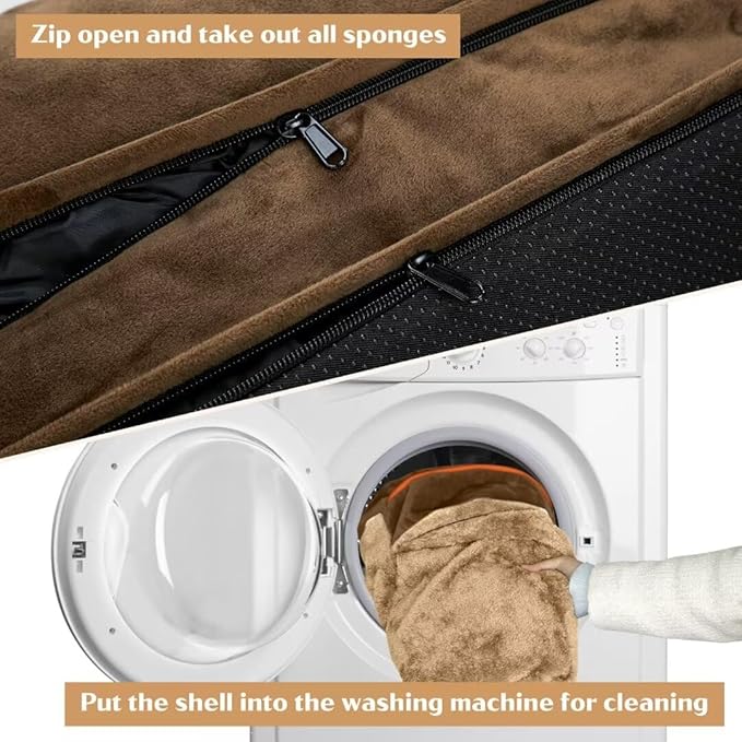 Comfort Expression Jumbo Dog Bed for Extra Large Dogs, Waterproof Orthopedic Dog Beds, PV Washable Sofa Bed, Large Breed Dogs Beds with Removable Cover & Non-Slip Bottom(Jumbo,Brown)