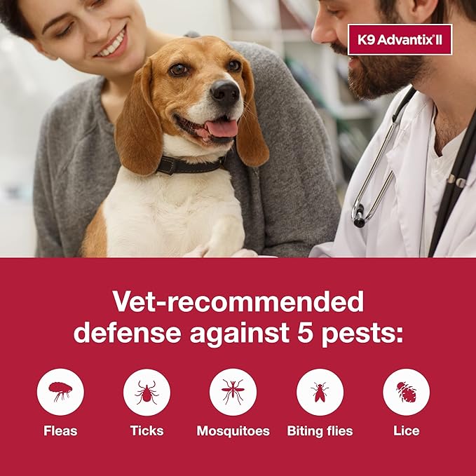 K9 Advantix II Medium Dog Vet-Recommended Flea, Tick & Mosquito Treatment & Prevention | Dogs 11-20 lbs. | 1-Mo Supply (Pack of 3)