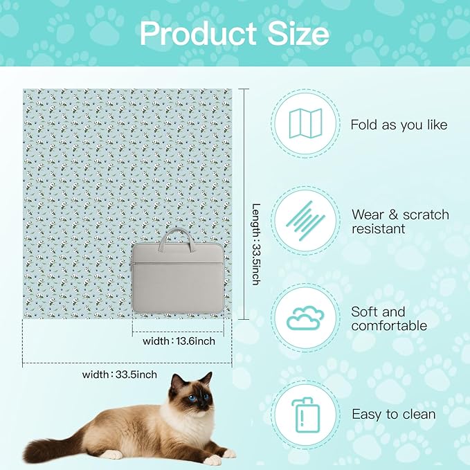 33.5" Cat Wrap for Grooming, Maximum, Self-Adherent Soft Cat Blanket for Nail Clipping, Anti-Scratch-Escape Calming Wrap, Cats Burrito Swaddle for 6-18 lbs (Panda, XX Large)