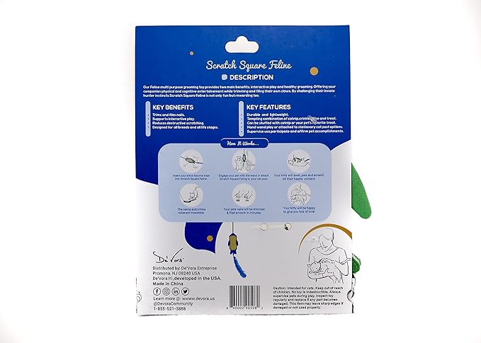 De' Vora Cat Scratcher Toy - Scratch, Play & File - Catnip Toys for Scratching Post - Cat