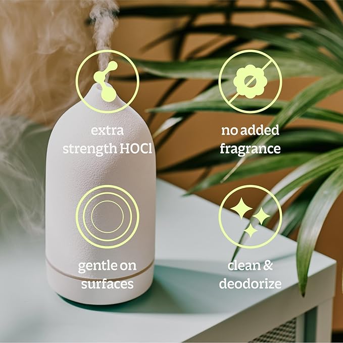 BRIOTECH Extra Strength HOCl Cleaner, 500 PPM Hypochlorous Acid Concentrate, ULV Foggers & Humidifiers, Professional Deodorizer for Dental, Offices, Schools, Homes, Peroxide Free, 1 Gallon (2 Pack)