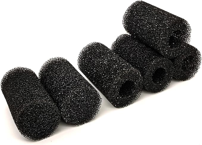 6X Pre-Filter Sponge for Aquarium Shrimp Fry Fish Tank Filter Pump Prefilter Sponge Replacement Foam Cover 3.2 X 1.6 Inch with 0.8" Hole Diameter