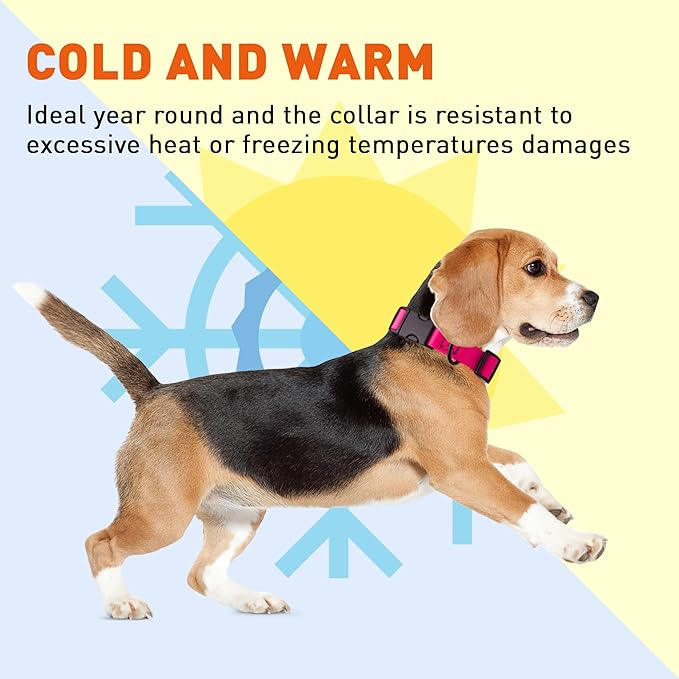 Dogline Biothane Waterproof Dog Collar with Quick Release Buckle Strong Coated Nylon Webbing with Odor- Proof for Easy Care Easy to Clean Fits Small Medium or Large Dogs, Pink 3/4" W 12-19" L