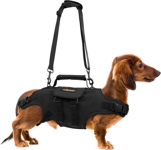 Dog Lift Harness, Full Body Support with Adjustable Control Handle for Medium Senior Dogs, Post-Surgery Recovery & Joint Problems (Oxford Cloth, M)