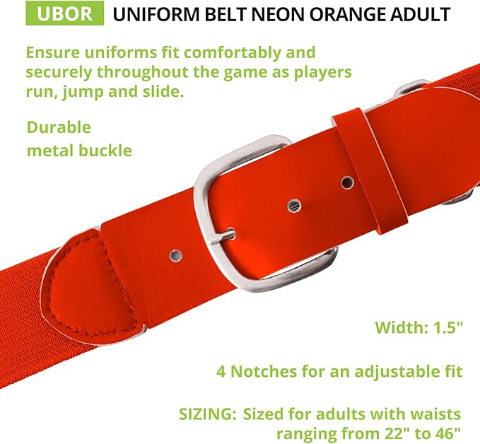 Champion Sports Baseball/Softball Uniform Belt, Comfort Stretch Fit Durable Syntex Tab - Youth & Adult Sizes, Multiple Colors