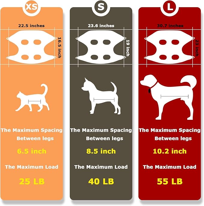 Dog Grooming Hammock Harness,Breathable Pet Cat Hammock Restraint Bag,Dog Grooming Sling Helper for Trimming Nail and Ear/Eye Care(S Size,8.5")