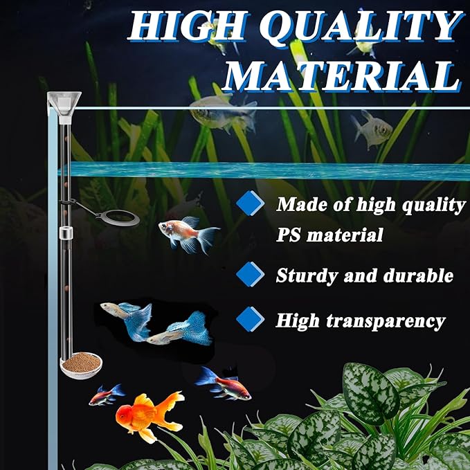Aquarium Fish Shrimp Feeding Dish Set, Shrimp Feeding Dish Set, Transparent Shrimp Feeding Adjustable Tube with Feeding Ring, Cleaning Brush for Fish Tank and Preventing Food Scattering (Small)