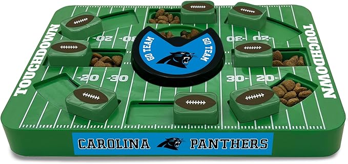 Pets First NFL Carolina Panthers Large Puzzle Toy, Interactive Treat Dispenser, Slow Feeding Toy for Dogs