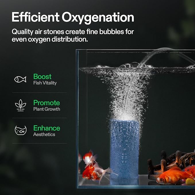 VIVOSUN Air Pump Kit, with 40 W 1110 GPH Commercial Air Pump, 8-Way Splitter, 2 Pcs Air Stones, 25 ft Air Tubing, 2 Pcs Check Valves, for Aquarium, Fish Tank & Hydroponics