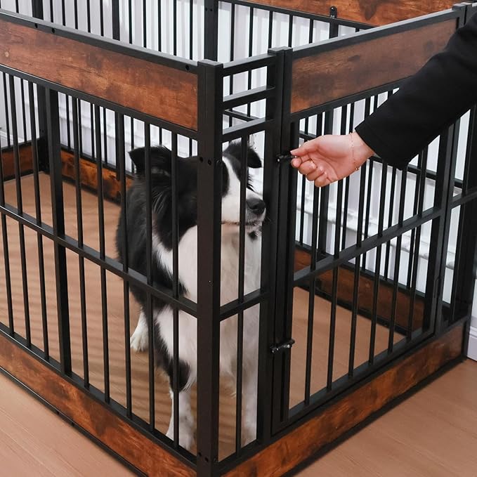 Dog Playpen, 35.4" Height Dog Pen Indoor, Heavy Duty, Safe and Sturdy, Furniture Style Puppy Pen