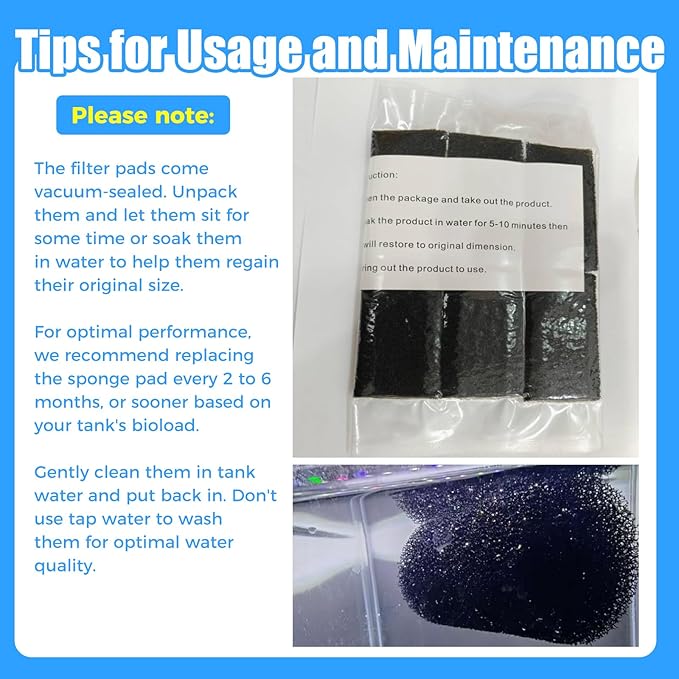 AQUANEAT 12-Pack Pre-Filter Sponge for Aquarium Shrimp Fry Fish Tank Filter Intake 0.4 Inch, Replacement Foam Cover