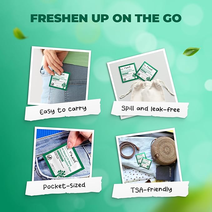 LA Fresh DEET Free Natural Mosquito Repellent Wipes - Long Lasting Bug Repellant - Pack of 50