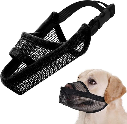 Crazy Felix Nylon Dog Muzzle for Small Medium Large Dogs Poodle Labrador Golden Retriever Doberman, Air Mesh Breathable and Drinkable Pet Muzzle for Anti-Biting Chewing Scavenging(Black,XL)