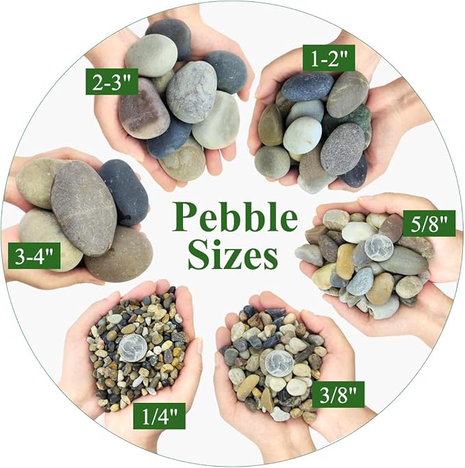 5lbs Aquarium Gravel, 1/4" Fish Tank Gravel Natural River Rocks Succulent Cactus Pea Gravel for Plants, Pebbles for Gardening, Flower Pots, Vase Fillers, Indoor Water Fountains, Landscaping