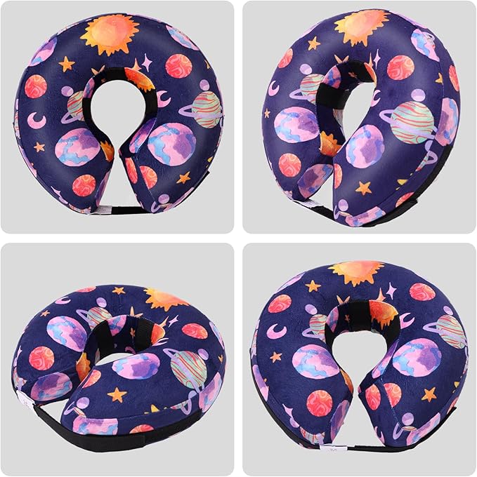 CuteBone Inflatable Dog Neck Donut with Removable Soft Fleece Covers for Small/Medium/Large Dogs and Cats After Surgery GWB11XL