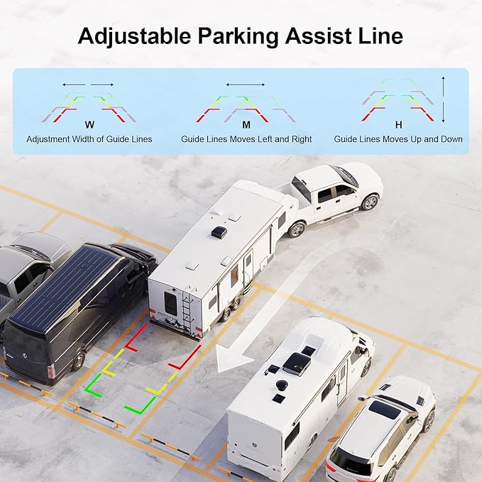 Fookoo 1080P 9" Magnetic Wireless Backup Camera, HD 9" IPS Monitor, Rechargeable 2 Side View 1 Rear View Cameras,1 Min Easy Install, Long Battery Life No Drilling IR Light for Trailer RV Truck DCX903