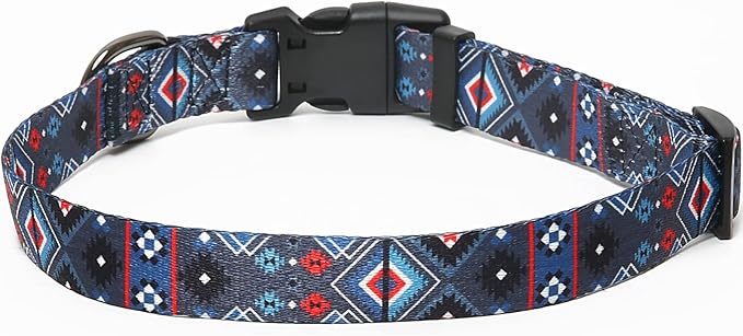 HEELE Dog Collar, Adjustable Soft Dog Collar for Small Medium Large Dogs,Floral Patterned Puppy Collars with Quick Release Buckle M Length 13.39''-20.87''
