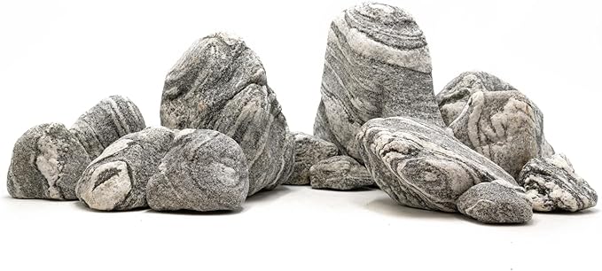 Natural Aquarium Rocks Silver Seiryu Rock Mountain Stone Decor Rocks for Aquariums and Terrariums Animal Feeding Box, Micro Landscape, Stone Landscape and Bonsai (40lb 2-10inch 12-14Pcs)