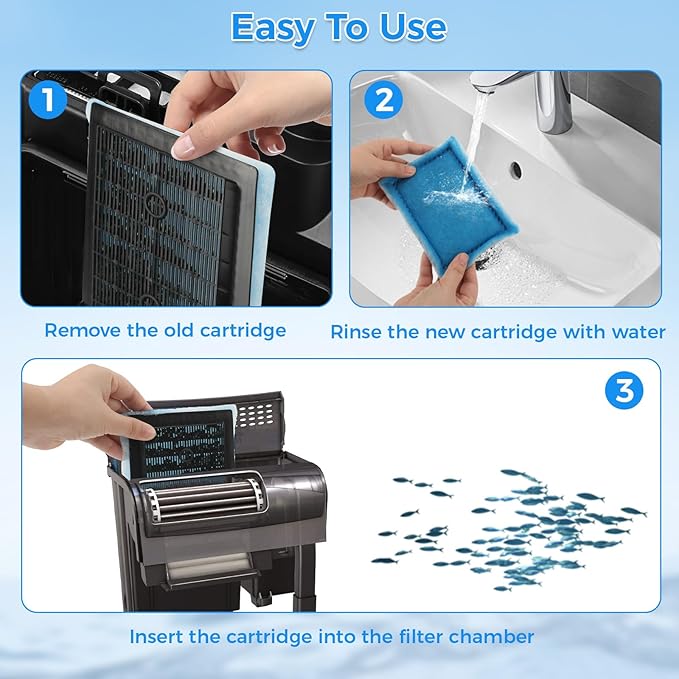 Qwakay Aquarium Filter Replacement Cartridge - 10 Pack Rite Size B Fish Tank Cartridges Compatiable with MarineLand Penguin PRO Power Filters 100/125/175 & Original Penguin Power Filter 150