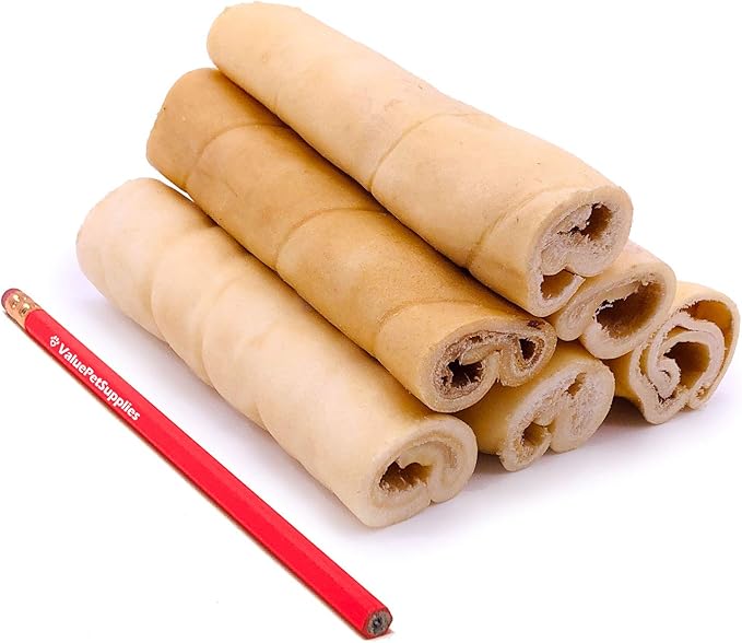 ValueBull Beef Cheek Rolls, Long Lasting Dog Chews, Jumbo 5-6 Inch, 10 Count - Long Lasting Dog Chews, Rich in Collagen, Single Ingredient, Cleans Teeth