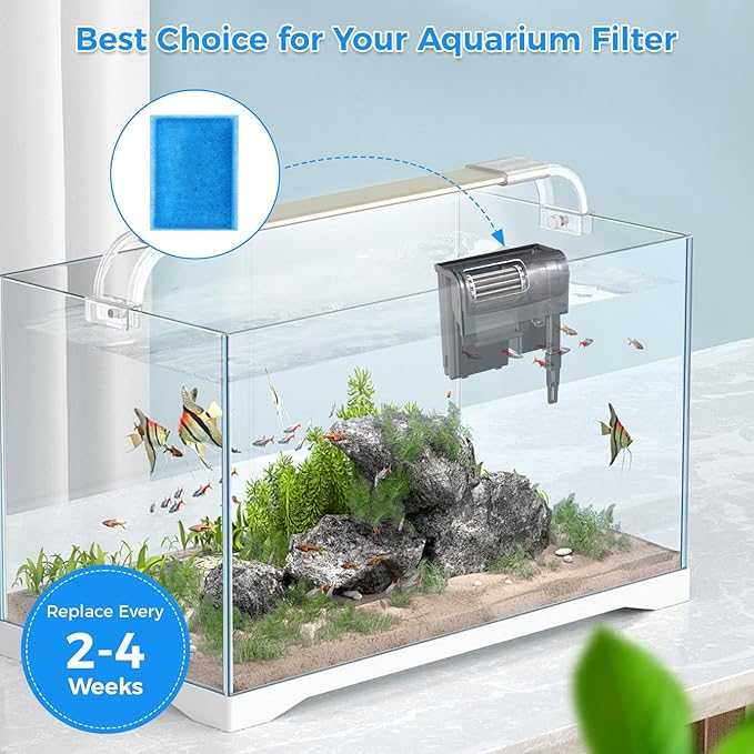 Qwakay Aquarium Filter Replacement Cartridge - 10 Pack Rite Size B Fish Tank Cartridges Compatiable with MarineLand Penguin PRO Power Filters 100/125/175 & Original Penguin Power Filter 150