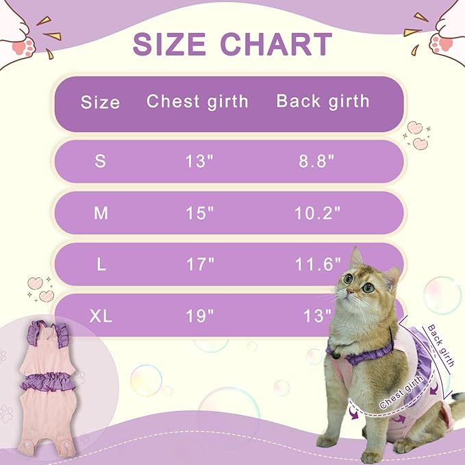 Cat Recovery Suit,Kitten Onesie After Surgery,E-Collar Alternative for Abdominal Wound and Skin Diseases,Soft Breathable Bodysuit After Spay（Blue-s）
