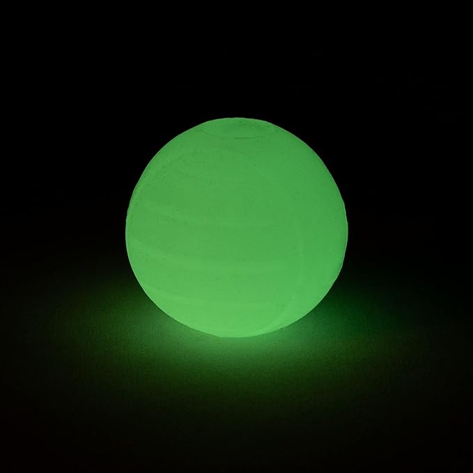 Amazon Basics Dog Toys, Interactive Glow Rubber Balls, (Pack of 3), 2.5 inch, Beige