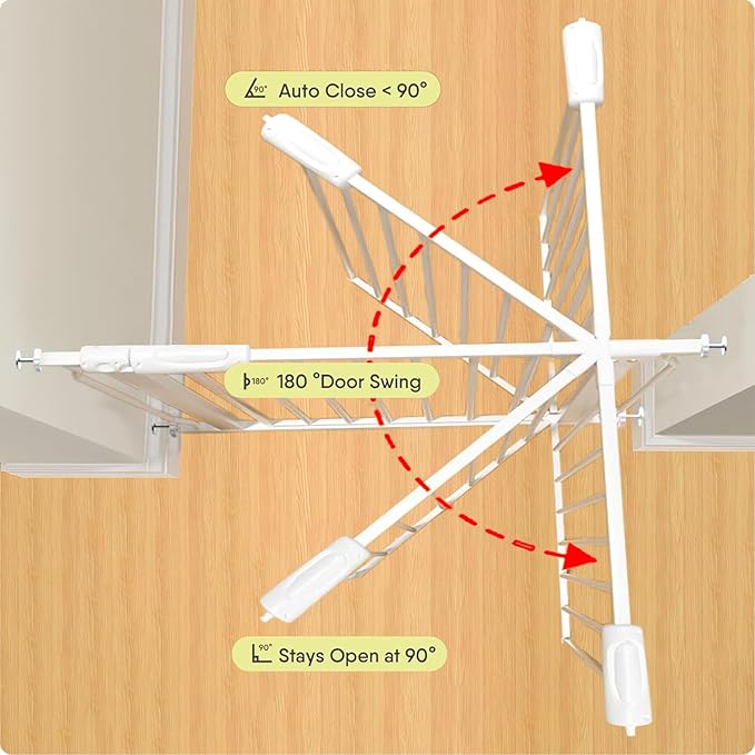 Extra Wide 67-71.5 Inch Baby Gates for Stairs, Doorways - No Drilling, Pressure Mounted Pet Gates for Kids and Dogs
