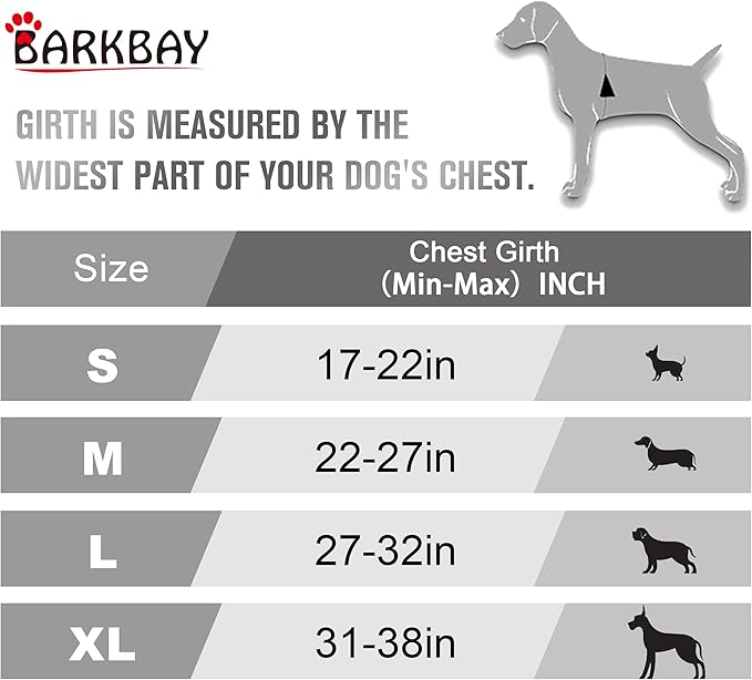 BARKBAY No Pull Dog Harness Front Clip Heavy Duty Reflective Easy Control Handle for Large Dog Walking(Red,M)