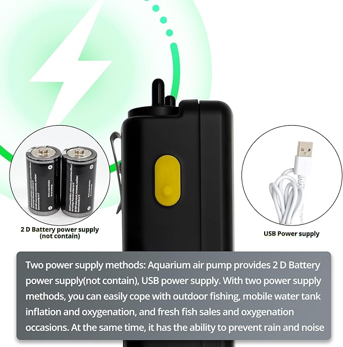 Small Aerator for Fish 19GPH-35GPH, Minnow Bucket USB Aerator, Bait Bucket Adjustable Aerator Pump, Quiet Voice, with Car Cigarette Lighter, Suitable for Fishing Enthusiasts