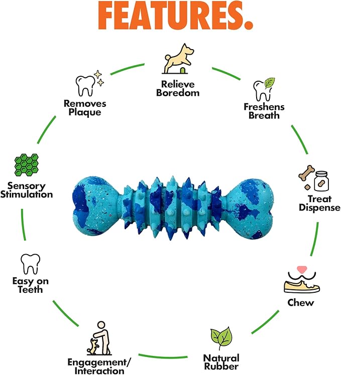 Max Fusion with Nike Grind, Arlee Spike Bone Dog Toy, Chew Toy for Play, Fetch, Tug, M