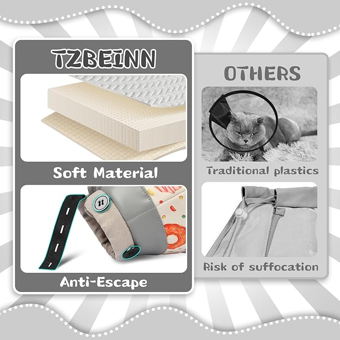 Cat Cone Collar Soft for Wound Healing, Foldable Neck Recovery Cone Anti Licking, Small Adjustable Surgery Cat Head Cone Alternative for Kittens(Size: M)