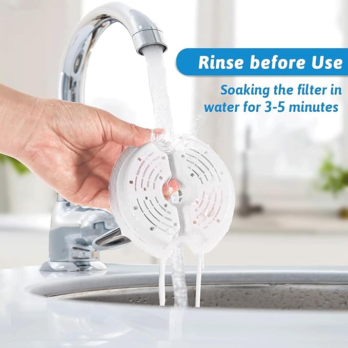 Cat Water Fountain Filters for 84oz/2.5L Stainless Steel Pet Fountain and 67oz/2.0L Plastic Cat Drinking Fountain, 4 Pack Pet Replacement Filters with 4 Pre-Filter Sponges