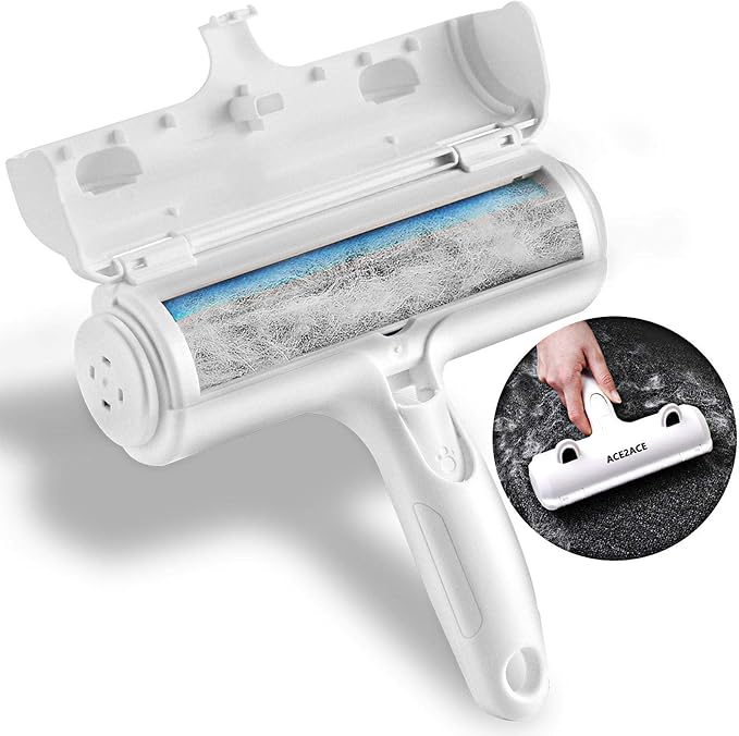 ACE2ACE Pet Hair Removal Tool, Lint Roller Brush for Cats and Dogs, Reusable Self Clean Pet Fur Remover, Pet Hair Remover for Laundry, Carpet, Furniture, Couch, Sofa and Bedding