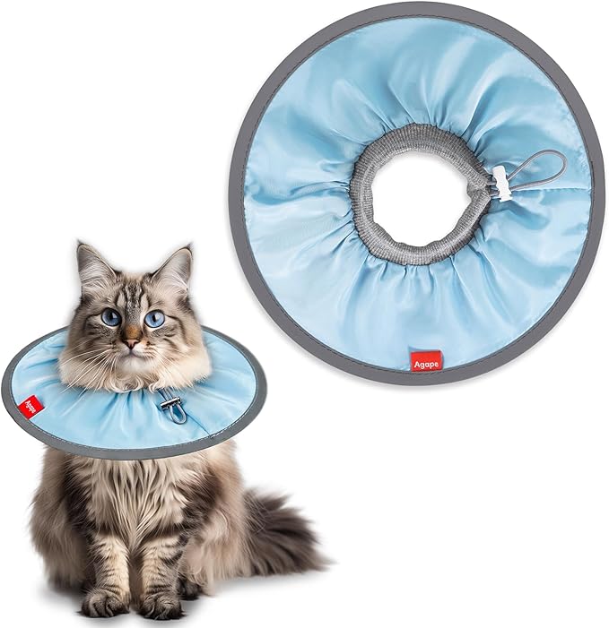 Agape Comfortable Cat Cone - Lightweight Soft Recovery Collar for Cats After Surgery - Protective E-Collar for Small, Medium, and Large Cats - Stops Licking & Scratching - Wound Care