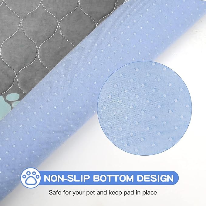 Aitmexcn Washable Puppy Dog Pee Pad, 2PCS 100% Waterproof Whelping Training Mat for Puppy/Senior Dog, Fast Drying Reusable Puppy Pads for Indoor, Outdoor and Car Travel- 32x36'' Llight Gray