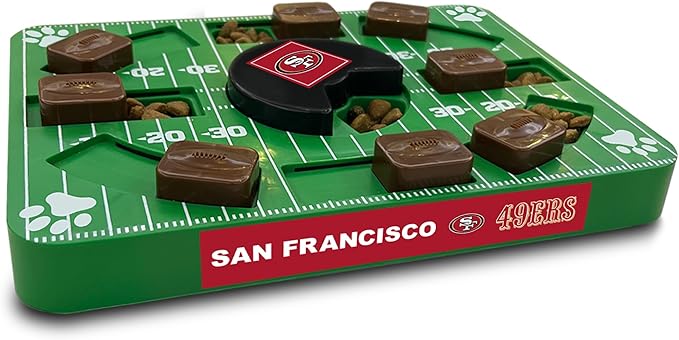 Pets First NFL SAN Francisco 49ERS Puzzle, Interactive Dog Treat Puzzle Toy
