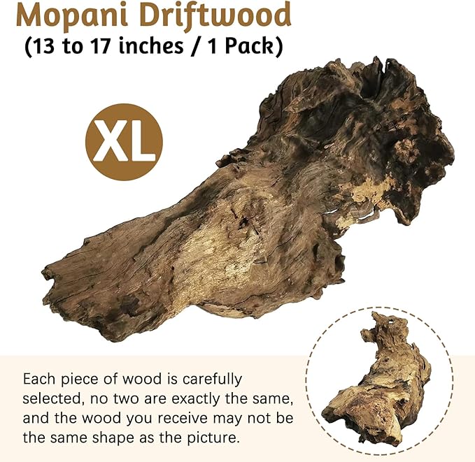 kathson Large Natural Aquarium Driftwood Reptiles Branches Terrarium Ornament Sinkable Wood Decor Trunk Fish Tank Log Habitat Decoration (13"-17")