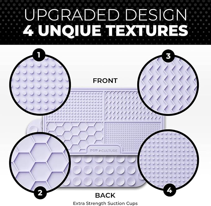 Pup Culture Dog Lick Mat for Dogs (2 Pack), Feeding Pad for Anxious Pets Plus 4 Different Puzzles for Mental Stimulation for Dogs - Supports Mental, Dental, and Digestive Health - Heavy Duty