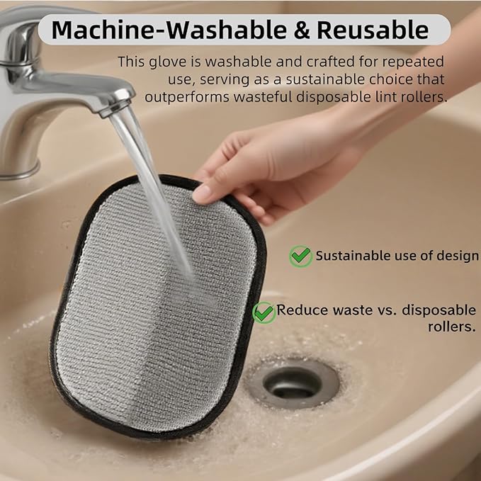 3Pcs Electrostatic Pet Hair Removal Gloves for Cats&Dogs,2025 New Upgraded Reusable Quick De-Shedding Grooming Gloves, Animal Fur Remover Tool for Couch,Carpet,Furniture,Car Seat,Clothing,Curtain