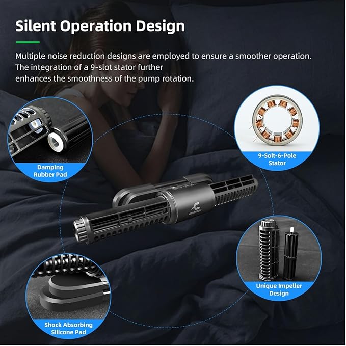 CONQUERALL DC 24V Circulation Flow Pump with controller 35W Wave Maker for saltwater aquarium 90-110 Gallon Fish Tank