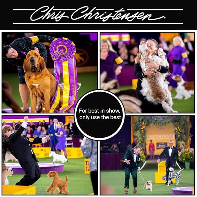 Chris Christensen Karben II Slicker Brush for Dogs, Groom Like a Professional, Ideal For All Coat Types, Remove Shedding Coat, Tangles and Dead Undercoat, 17 mm Stainless Steel Pins, Red, Small