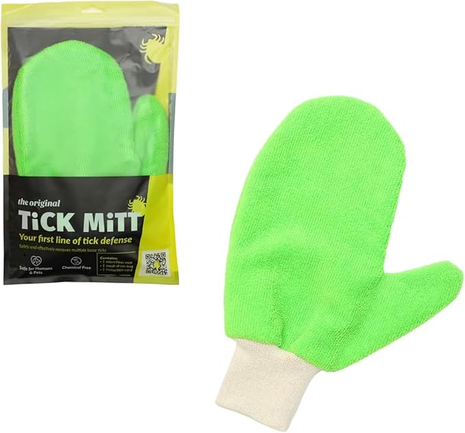 Green Tick Removal Glove: Gently Remove Ticks from Humans & Pets - Chemical-Free, Durable, Portable, Easy to Use Tick Management Tool for Outdoor Adventures & Everyday Use
