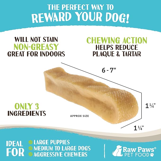 Raw Paws Himalayan Yak Chews for Dogs, Extra Large (3 Pack) - Packed in USA - Tibetan Yak Cheese Dog Chews for Medium to Large Breeds - Hard Milk Dog Chew Bones - Single Ingredient - Long Lasting