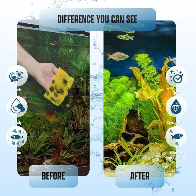 Premium Aquarium Filter Media Pad - Cut-to-Fit Roll, Fresh and Saltwater Safe, Blue & Dye-Free Options, Made in USA (Dye Free, 12"x120" (10 ft) x 0.75")