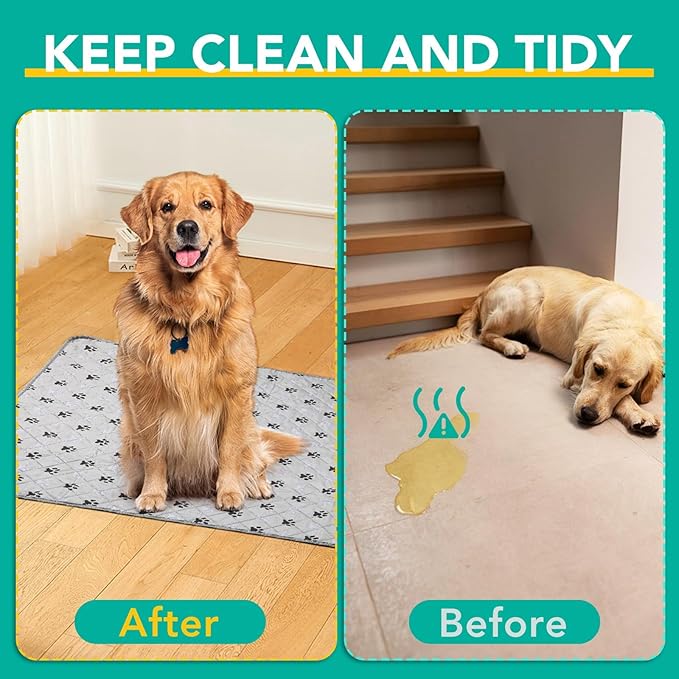 1 Pack Extra Large 72"X72" Washable Pee Pads for Dogs Super Absorbent Dog Training Pads Non-Slip Waterproof Pet Training Pads Mats Whelping Pads for Dogs Cats Puppy