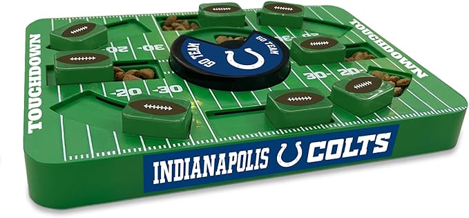 Pets First NFL Indianapolis Colts Large Puzzle Toy, New Size, Interactive Dog Treat & Slow Feeding Toy