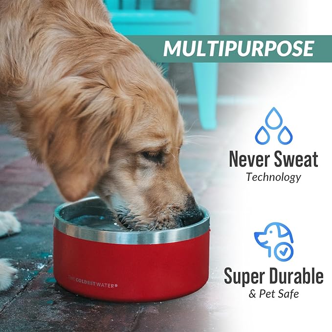 Coldest Dog Bowl - Anti Rust Metal, Non Slip, 3 Layers Insulated Stainless Steel Dog Bowls - Spill Proof & Heavy Duty - Water Bowl for Dogs, Cats & Pets, Dish Washer Safe (21 oz, Celestial Blue)