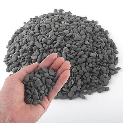 5 lbs Mexican Beach Pebbles, 0.3-0.6 Inch Small Pebbles for Pots Indoor Plants, Succulent, Vase, Fish Tank, Decorative River Rocks for Garden Landscaping, Home Decor, Outdoor Paving, Grey